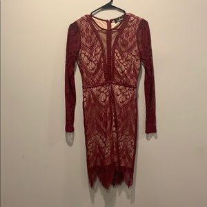 Burgandy lace dress